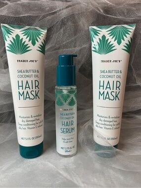Trader Joe's Shea Butter & Coconut Oil Hair Set - 2 Hair Masks & 1 Serum FL1101